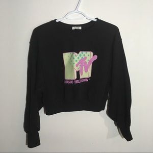 Black MTV crew neck